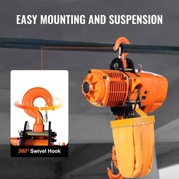 2 Ton Wireless Electric Chain Hoist, 4400 LBS. Capacity with 20 FT. Lifting Height, Three Phase Overhead Crane