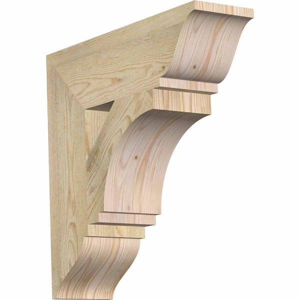 Ekena Millwork 6 in. x 22 in. x 22 in. Douglas Fir Imperial Traditional Rough Sawn Bracket