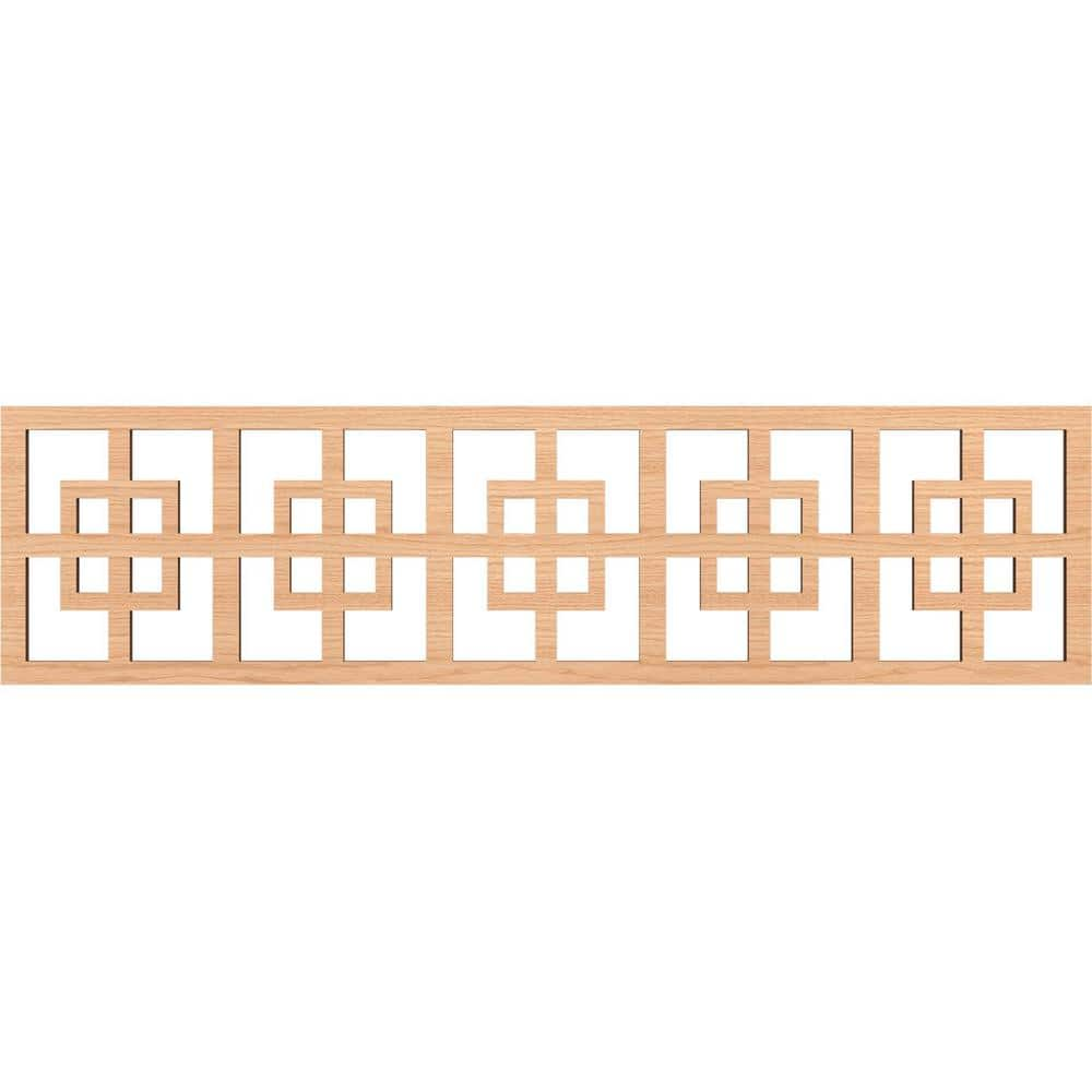 Cambridge Fretwork 0.375 in. D x 47 in. W x 12 in. L Hickory Wood Panel Moulding -  Ekena Millwork, MLDB12X47CMBHI