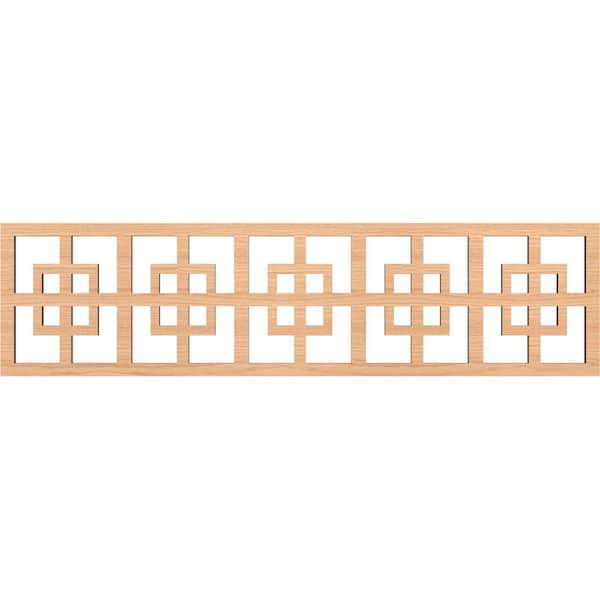 Ekena Millwork Cambridge Fretwork 0.375 in. D x 47 in. W x 12 in. L Hickory Wood Panel Moulding