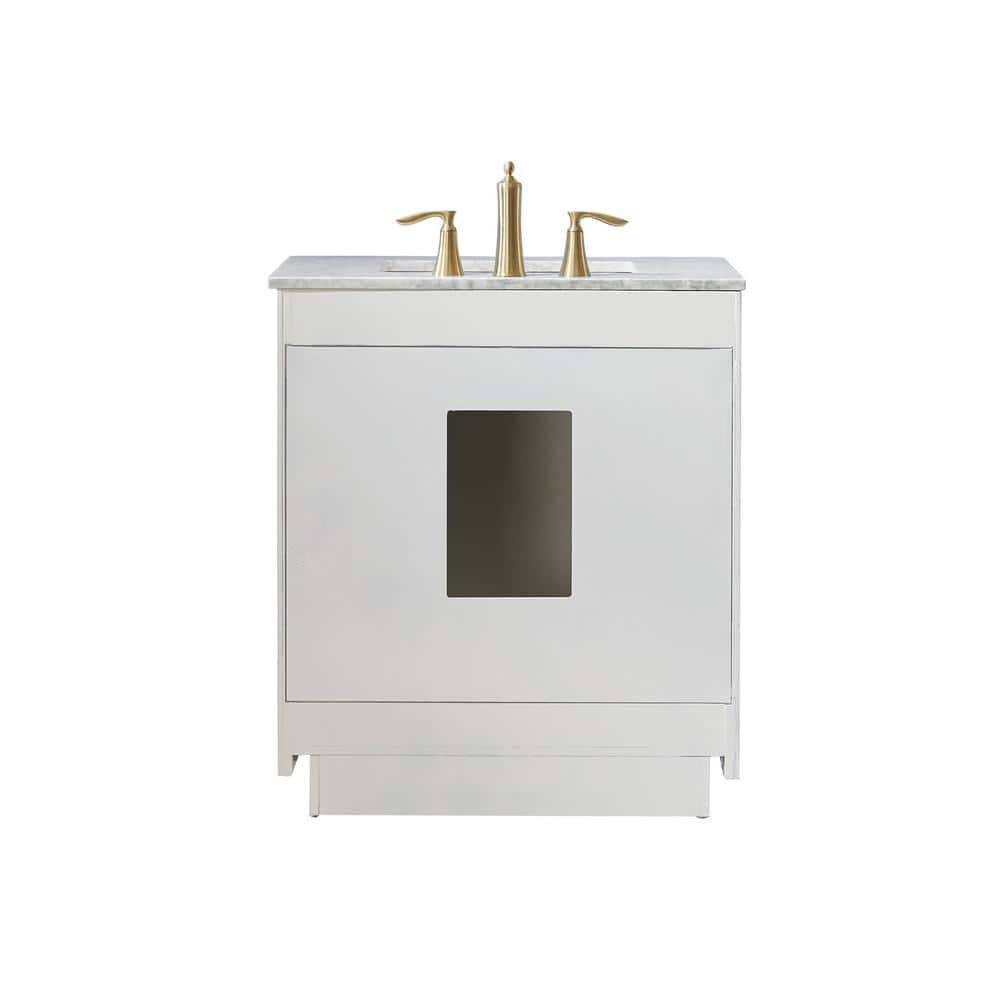 Ivy 30" White Marble Countertop Single Vanity