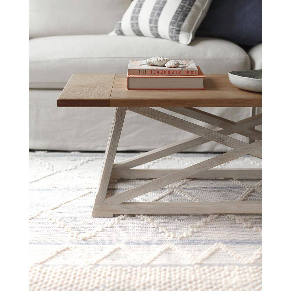 Coastal Haven Two-Tone Ash and Fir Wood Rectangular Coffee Table
