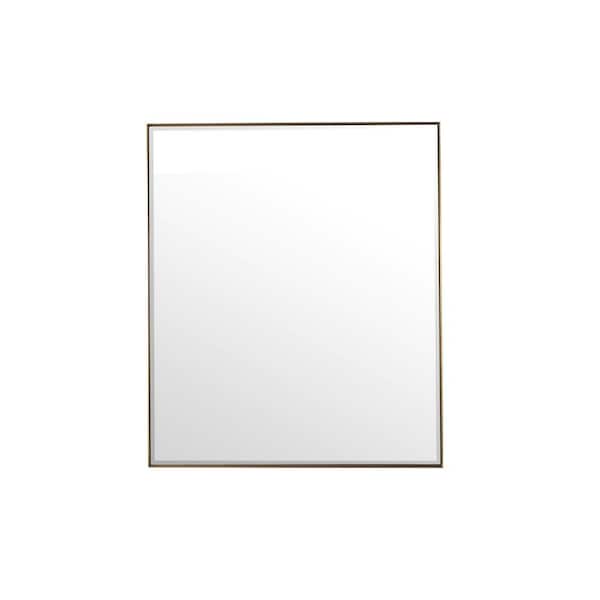 James Martin Vanities Rohe 36 in. W x 42 in. H Rectangular Framed Wall Mount Bathroom Vanity Mirror in Champagne Brass