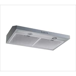 30 in. 300 CFM Convertible Under Cabinet Range Hood in Stainless Steel with Mesh and Charcoal Filters