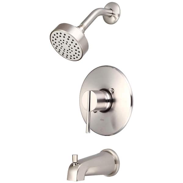 Olympia Faucets i2v 1-Handle Wall Mount Tub and Shower Faucet Trim Kit in Brushed Nickel (Valve not Included)