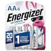 Energizer Ultimate Lithium AA Batteries, 4-Pack