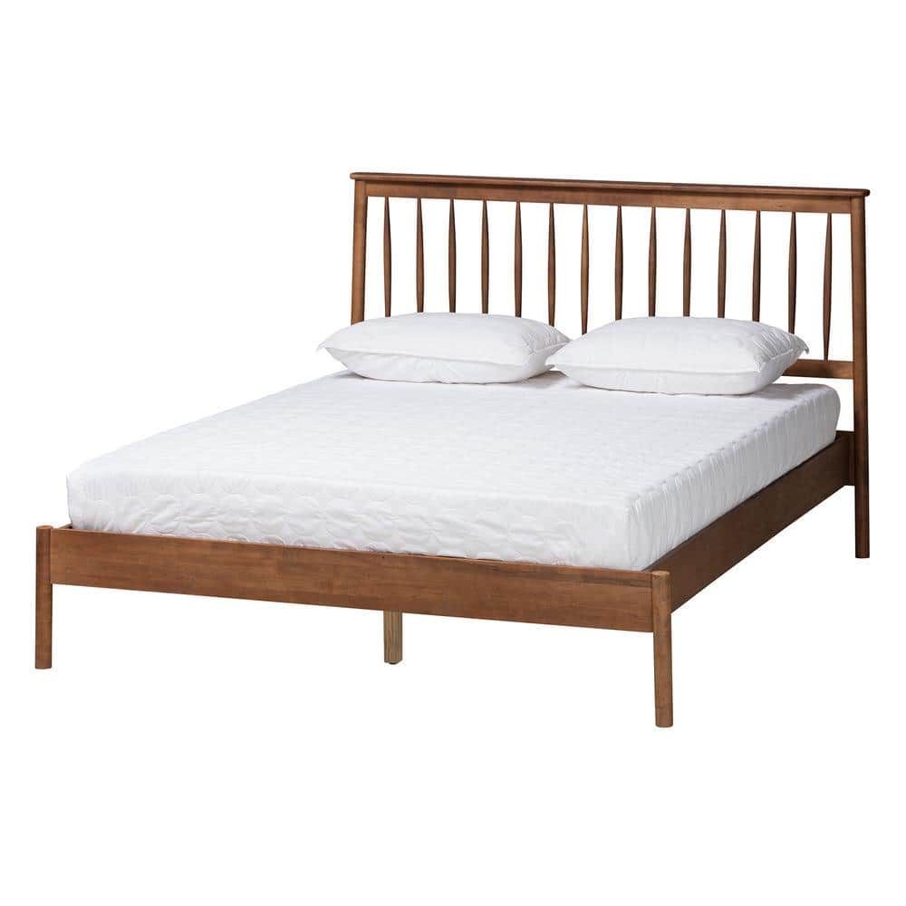 Baxton Studio Agatis Brown Wood Frame Queen Platform Bed 226 12889