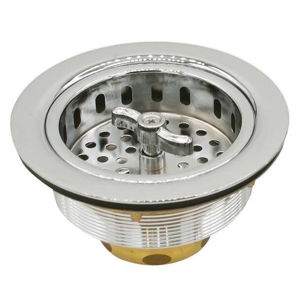 Westbrass 31/2 in. Wing Nut Style Large Kitchen Sink Basket Strainer