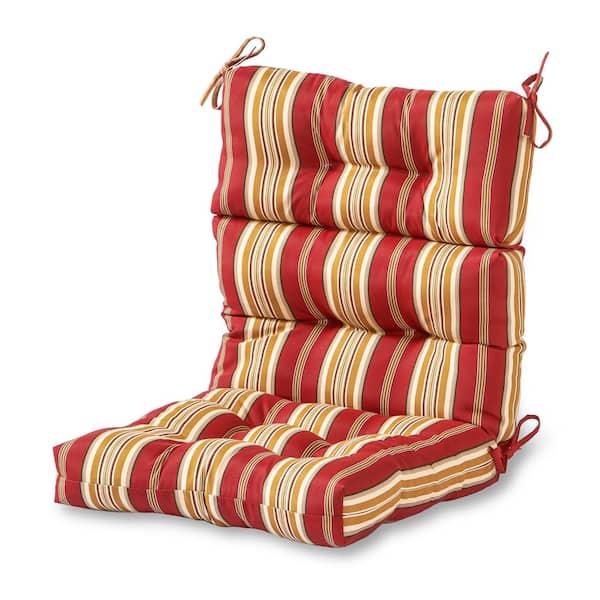 Greendale Home Fashions Roma Stripe, High Back Patio Chair Cushions Home Depot