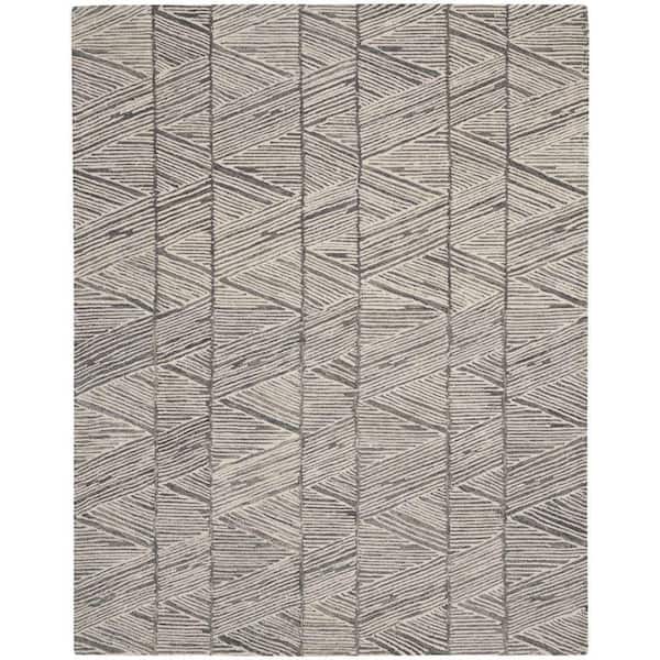 Vail Grey/White 8 ft. x 10 ft. Contemporary Area Rug