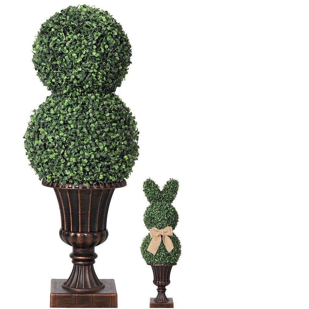 Gravee 39In Artificial Bunny Shaped Topiary Tree With Classic Planter ...
