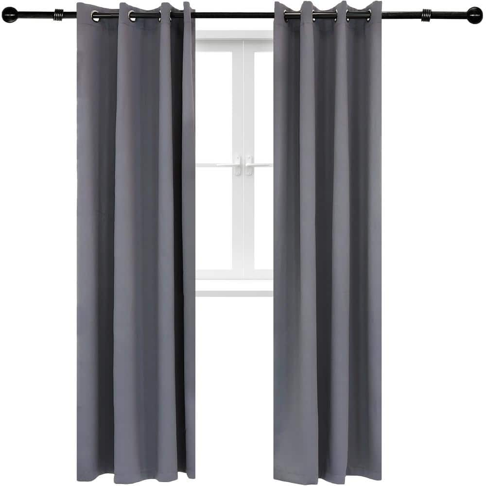 (4)blackout grommet deals curtain panels Grey/white 96