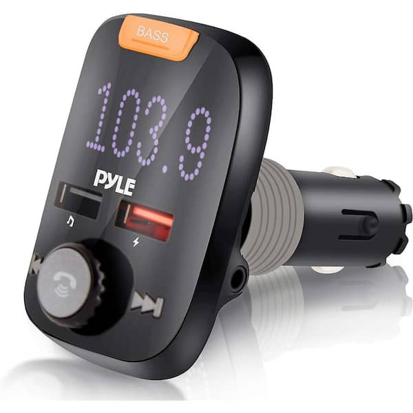 PYLE Bluetooth Car FM Transmitter with USB Quick Charge, Hands-Free ...