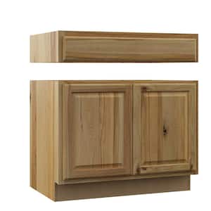 Hampton 36 in. W x 24 in. D x 34.5 in. H Assembled Accessible Sink Base Kitchen Cabinet in Natural Hickory without Shelf