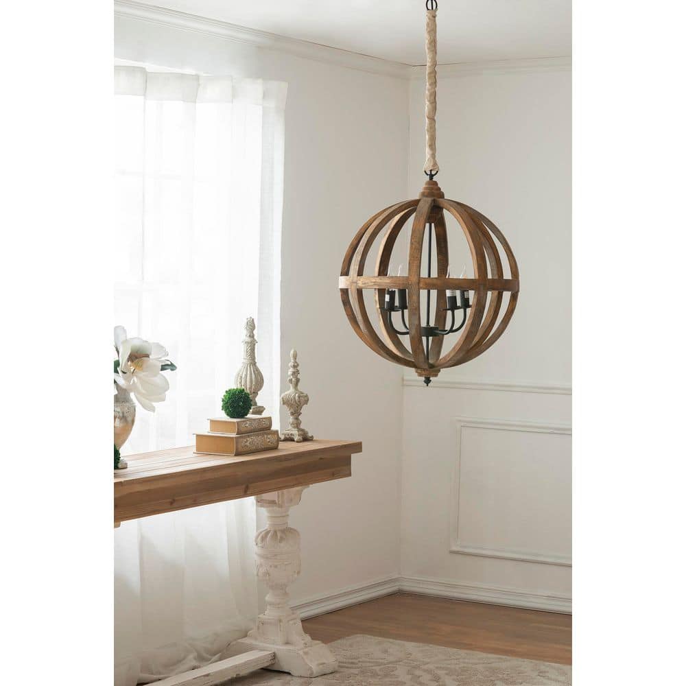 CottaIron 4-Light Distressed Brown Globe Pendant with Adjustable Chain Chandelier for Kitchen, with No Bulbs Included price history on PriceWatchPro