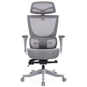 Grey Office Mesh Ergonomic Chair with Adjustable Headrest