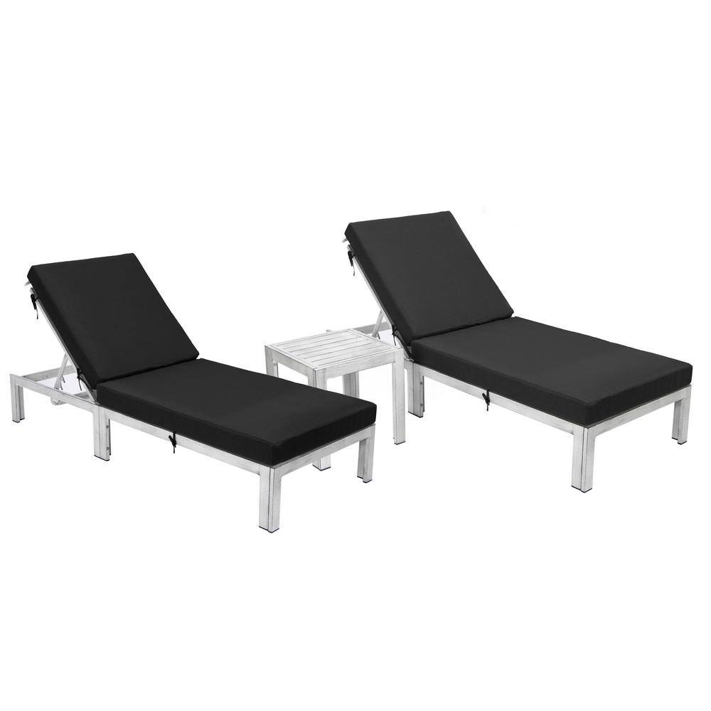 Leisuremod Chelsea Modern Weathered Grey Aluminum Outdoor Patio Chaise