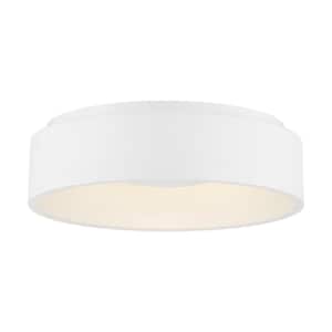 Orbit 23.5 in. 125-Watt Contemporary White Integrated LED Flush Mount with White Acrylic Shade