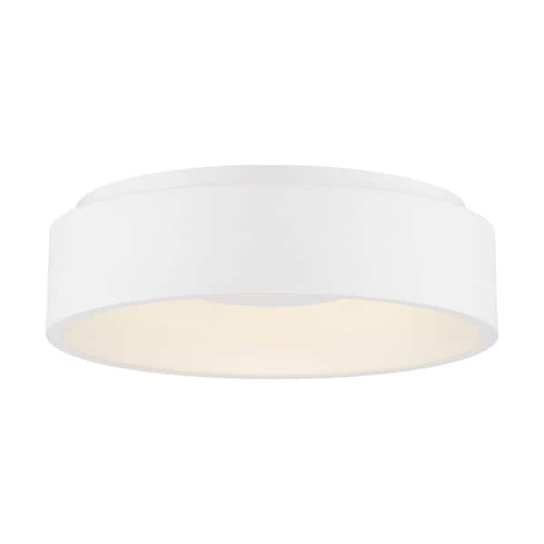 SATCO Orbit 23.5 in. 125-Watt Contemporary White Integrated LED Flush Mount with White Acrylic Shade
