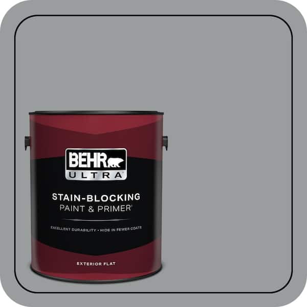 BEHR ULTRA 1 gal. #N500-4 Pencil Sketch Flat Exterior Paint & Primer