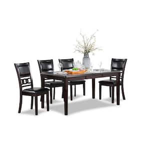 Gia 5-Piece Ebony Dining Set with 60 in. Rectangle Dining Table and 4-Chairs