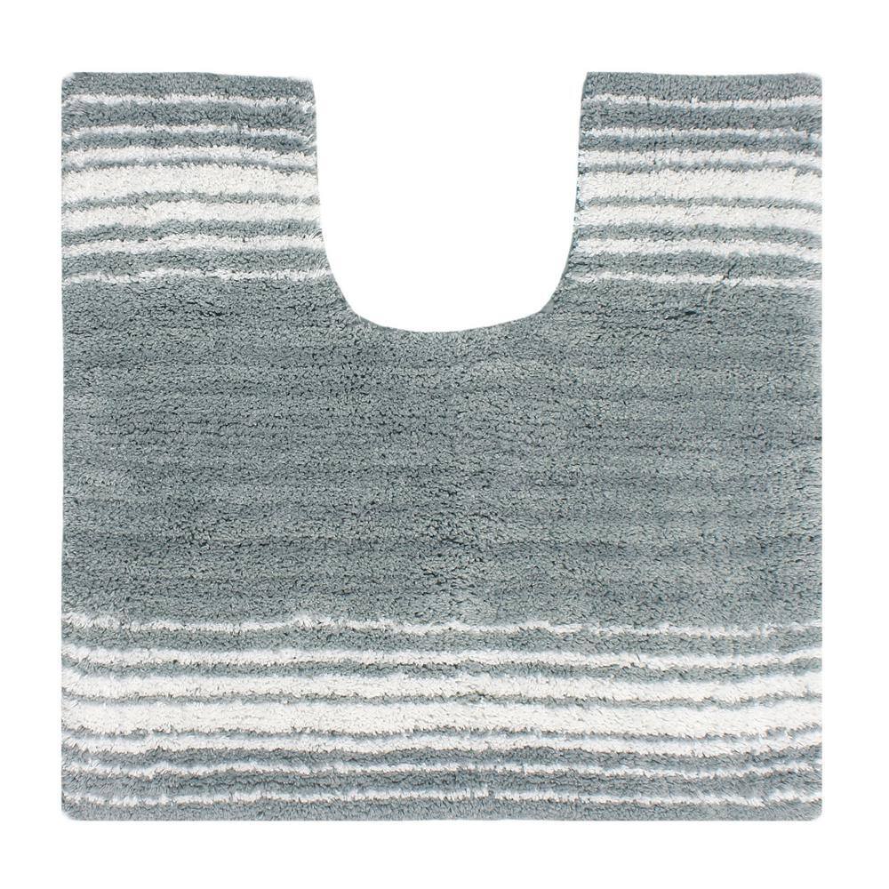 Hand Tufted Gray Latex Contour Bath Rug 20" x 20"