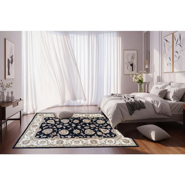 Judith Blue/Ivory Doormat 2 ft. x 4 ft. Indoor Area Rug