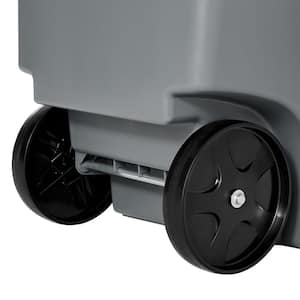 Brute 50 Gal. Grey Rollout Trash Can with Lid