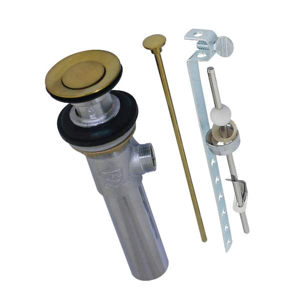 Kingston Brass Pop-Up Bathroom Sink Drain with Overflow, Brushed Brass