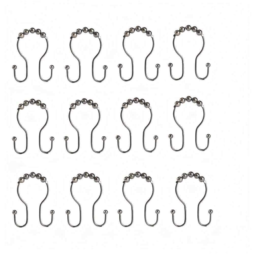 Stainless Steel Shower Curtain Hooks with Anti-Drop Double Glide Design for Bathroom and Shower Rods, Bronze (12-Pack) price history on PriceWatchPro