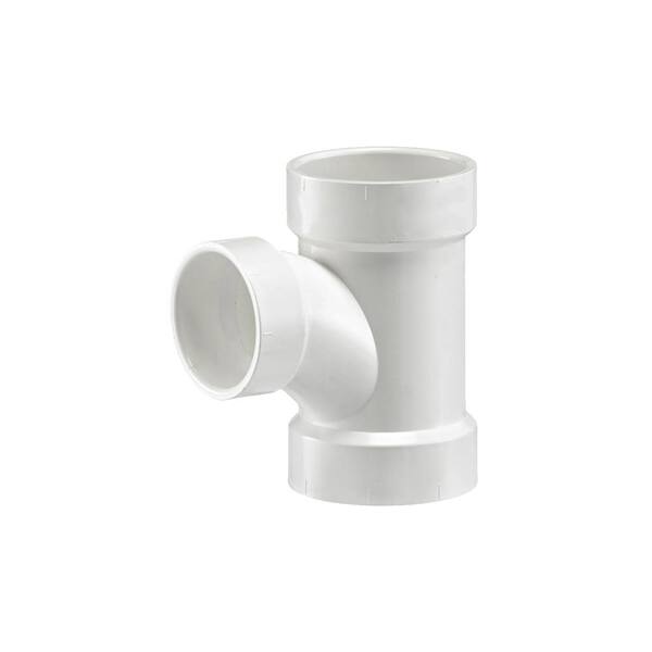 VPC 4 in. x 4 in. x 3 in. PVC DWV All Hub Reducing Sanitary Tee Fitting