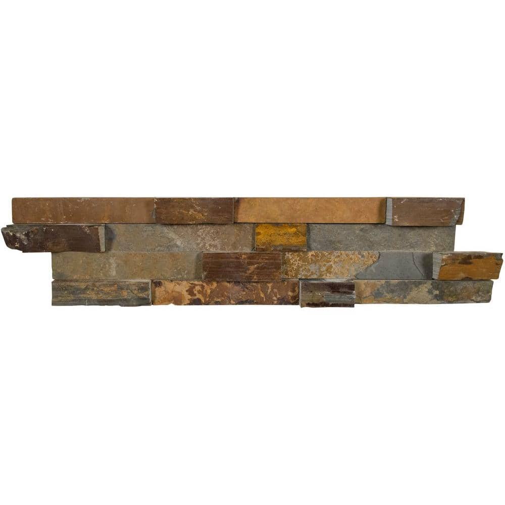 Rustic Gold Ledger Panel 6 in. x 24 in. Multicolor Splitface Natural Slate Wall Tile (35-Cases/210 sq. ft./Pallet) price history on PriceWatchPro
