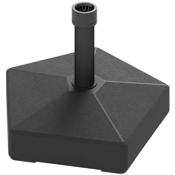 Cubilan 42 lb. with Stand or 33 lb. with Water for Garden HDPE Patio Umbrella Base in Black