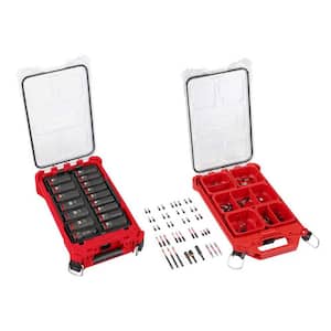 SHOCKWAVE Impact Duty 1/2 in. Drive Metric Deep Well PACKOUT Socket Set (16-Pc) with PACKOUT SHOCKWAVE Bit Set (90-Pc)