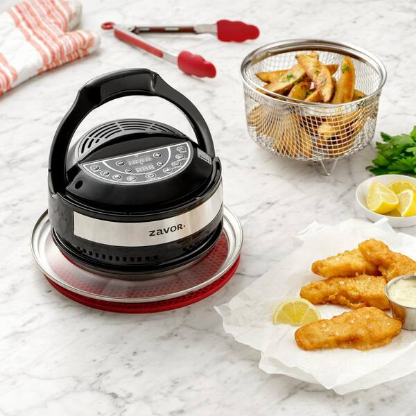 Zavor 8 qt. Air Fryer Lid with Fryer Basket Silicone Mat and Tongs