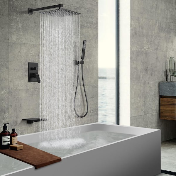 Single Handle Brass Bath Tubs and Luxury Graphite Shower Caddy