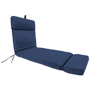 Sunbrella 72 in. x 22 in. Navy Blue Solid Rectangular French Edge Outdoor Chaise Lounge Cushion