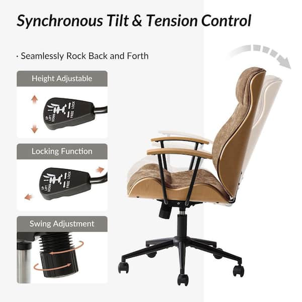 JAYDEN CREATION Ramon Mid-Century Modern Polyester Swivel Office JAYDEN CREATION Ramon Mid-Century Modern Polyester Swivel Office