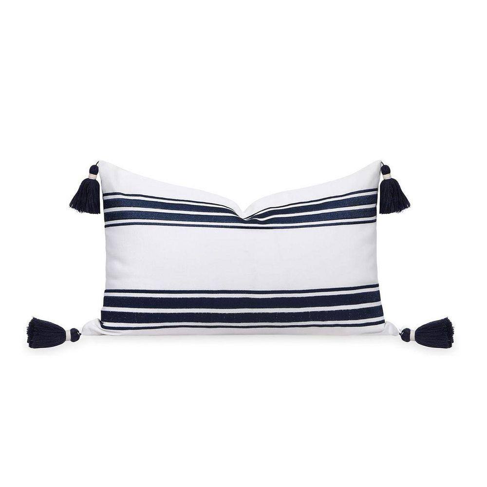 12 in. x 20 in. Indoor Outdoor Lumbar Pillow Cover Only, Navy Blue