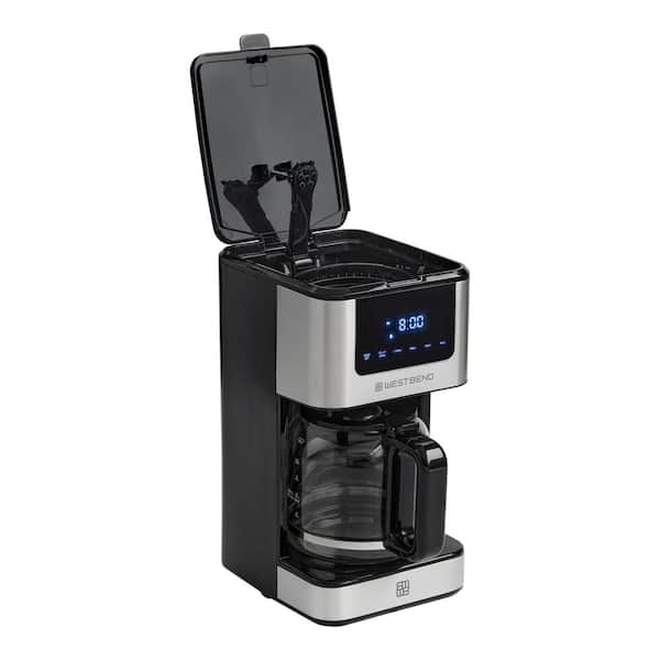 West Bend 12 Cup Hot & Iced Coffee Maker, in Stainless Steel (CMWB12BK13)