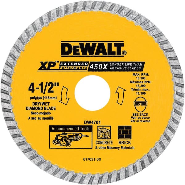 DEWALT 4-1/2 in. Concrete and Brick Diamond Circular Saw Blade