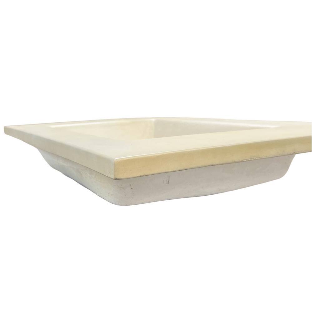 31" Cream Concrete Single Rectangular Sink Top