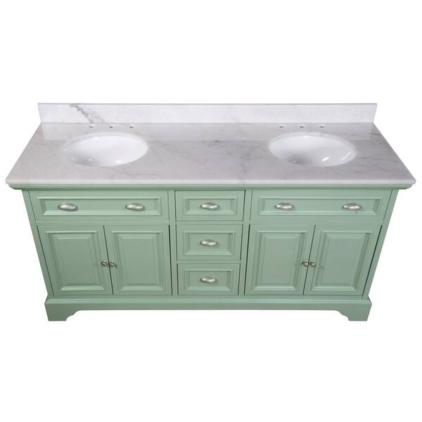 Home Decorators Collection Sa 67 In W X 21 5 D Vanity Antique Light Cyan With Marble Top Natural White Sinks Md V1836 - Home Decorators Collection Vanity Installation Instructions