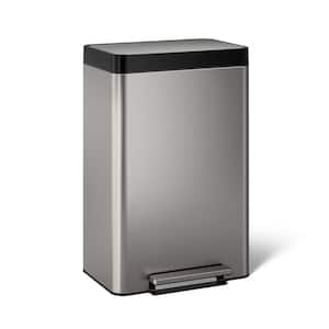 13-Gallon Stainless Steel Step Trash Can with Fingerprint-Resistant Finish