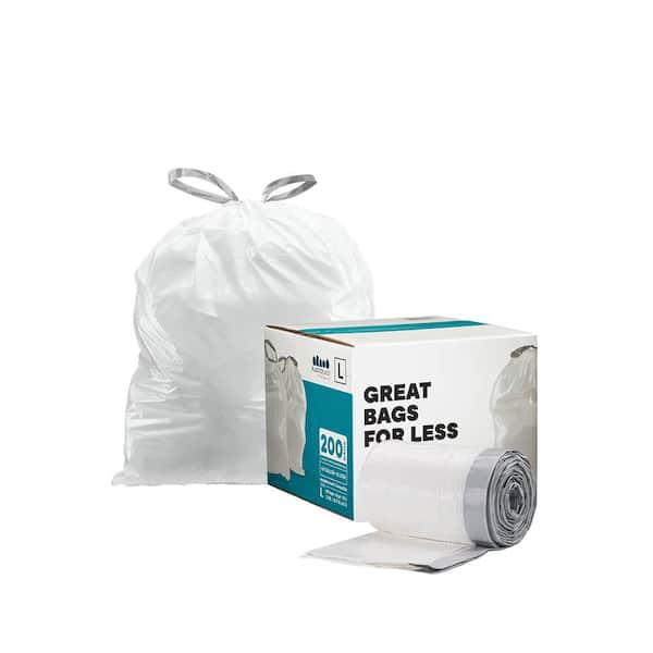  8 Gallon Code G Heavy Duty Drawstring Trash Bags, 1.2 Mil