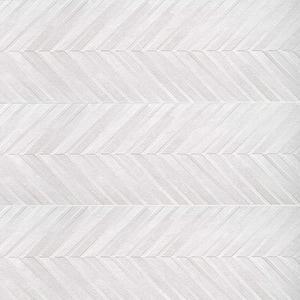 Textuality Chevron 16 in. x 47 in. Matte White Ceramic Wall Tile (15.5 sq. ft./Case)