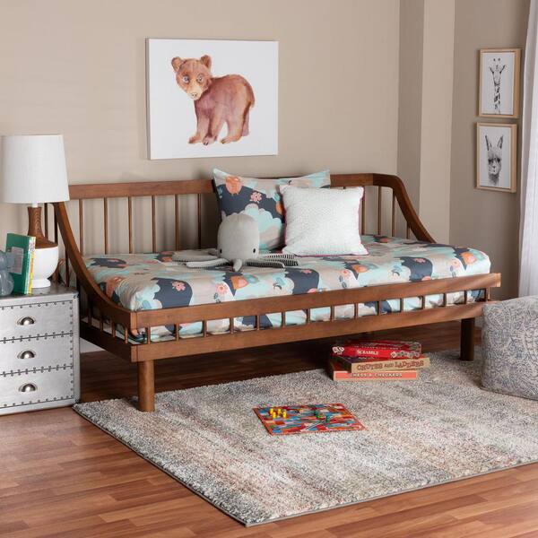 Baxton Studio Helio Walnut Brown Twin Daybed 250-13550-HD - The Baxton Studio Helio Walnut Brown Twin Daybed 250-13550-HD - The