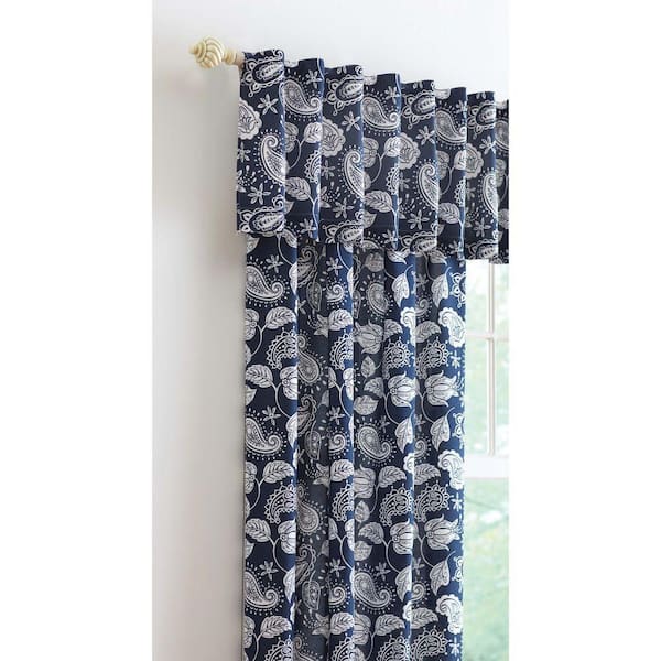 Home Decorators Collection 15 in. L Polyester and Cotton Valance in Navy