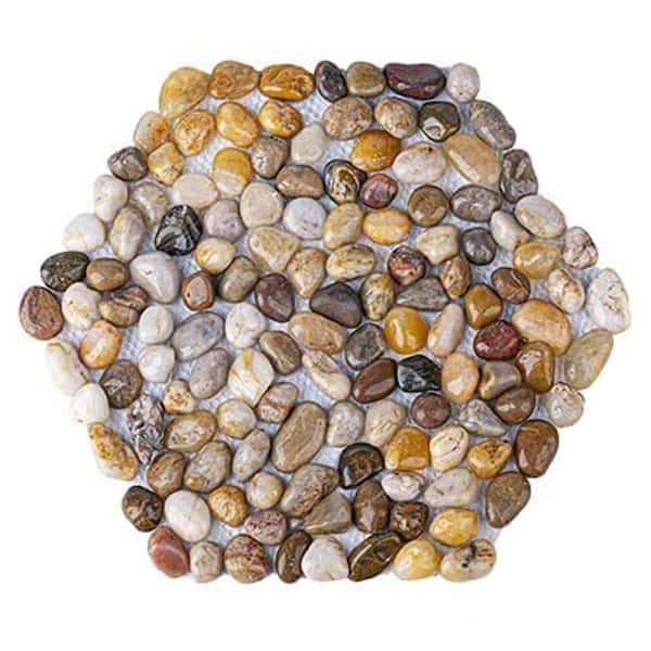 River Rock Polished Pebbles Pavers Stepping Stones Outdoor Garden Walkway Decorative Stones 15.29 lb.