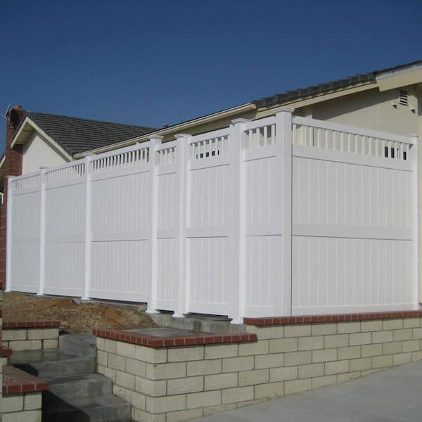 Mason 8 ft. H x 8 ft. W White Vinyl Privacy Fence Panel Kit